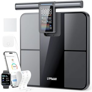 Balance Connectée Walsmarket – WiFi & Bluetooth, 57 Mesures Corporelles, Analyse Complète à 8 Électrodes, Poignée Écran Couleur, Balance Numérique Haute Précision pour la Maison